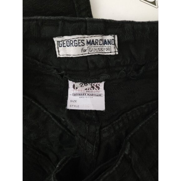 Vtg Guess Georges Marciano Black Jacquard High Waisted Jeans w/ Zip Ankle Sz 28 - Picture 7 of 10